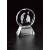 Optic crystal round award with etched mixed couples - 5 3/4" ht.