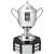 Fine pewter covered trophy cup on mahogany perpetual base