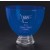 Etched cobalt blue crystal bowl - 8 3/4"