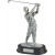 Silver and gold resin male golf statue on rosewood base-12" ht.