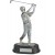 Silver and gold resin male golf statue on rosewood base-10 1/2" ht.