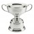 Pewter trophy bowl with handles on pewter base - 12" ht. x 14" w.