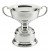 Pewter trophy bowl with handles on pewter base - 7 3/4" ht. x 6 3/4" w.