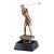 Copper-tone resin female golfer on black base - 16" ht.
