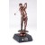 Copper-tone resin male golfer swinging on black wood base - 21" ht.