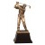Copper-tone resin male golfer swinging - 13" ht.