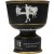 Charcoal  gray ceramic trophy bowl with vintage male golf scene - 8 7/8" ht. x 7 3/8" dia.