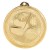 Gold 2” golf design medal with lasered copy & ribbon