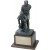 Antique bronze finished male golf partners sculpture on walnut base - 12"