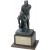 Antique bronze finished male golf partners sculpture on walnut base - 15 1/2" ht.