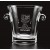Etched glass ice bucket - 9" ht.
