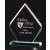 Etched jade glass diamond shaped award - 6 1/2 "ht. x 5 1/2" w.