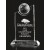 Etched optic crystal award with golf ball - 8" ht.