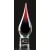 Etched crystal flame on crystal base - 14" ht.