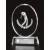 Crystal iceberg with pewter male golfer - 5 1/2" ht.