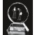 Optic crystal round award with etched female golf partners - 5" ht.