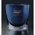 Etched hand blown oval vase in midnight blue - 8" ht.