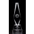 Etched optic crystal diamond tower with golf ball - 9 1/2" ht.