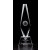 Etched optic crystal diamond tower with golf ball - 7" ht.