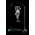 Jade glass award with pewter vintage male golfer - 7" ht.