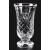 Etched lead cut crystal vase on pedestal base - 8" ht.
