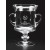 Etched glass trophy cup with handles - 8" ht.