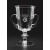 Etched glass trophy cup with handles - 7" ht.