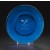 Etched cobalt blue glass plate - 10" d.