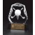 Optic crystal iceberg with crossed clubs & ball design on black crystal base - 5 3/4" ht.