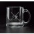 Boxed set of 4 etched tempered glass mugs - 13 oz. - 3 3/4" ht.