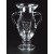 Etched non-lead crystal trophy cup with handles - 9 1/2" ht.