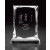 Etched optic crystal rectangular award with picture of male golf partners - 5" x 8"