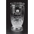 Etched lead crystal trophy cup with hand cutting & copy on top rim - 10 3/4” ht.