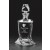 Etched European glass decanter - holds 17 oz. - 10" ht.