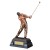 Copper-tone male golf sculpture on black wood base - 12" ht.