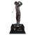 Bronzetone resin sculpture of vintage male golfer on black wood base - 13 1/2" ht.