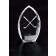 Optic crystal trophy point award with etched cross golf clubs