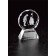Optic crystal round award with etched mixed couples - Multiple Sizes Available