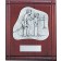 Rosewood and pewter plaque with father & son golf partners