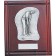 Rosewood and pewter plaque with male golfer putting (available female)